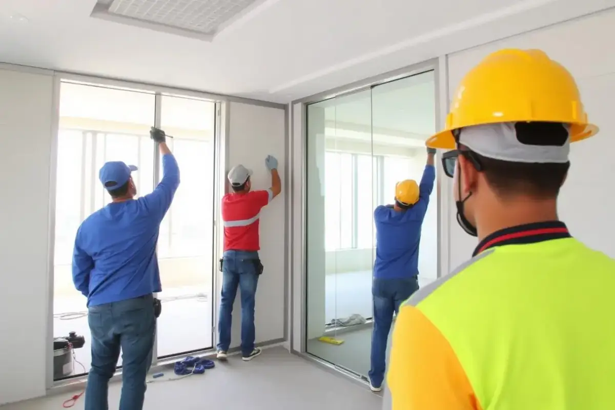 Gypsum drywall and glass partition installation in Dubai by INFRAMEX Projects