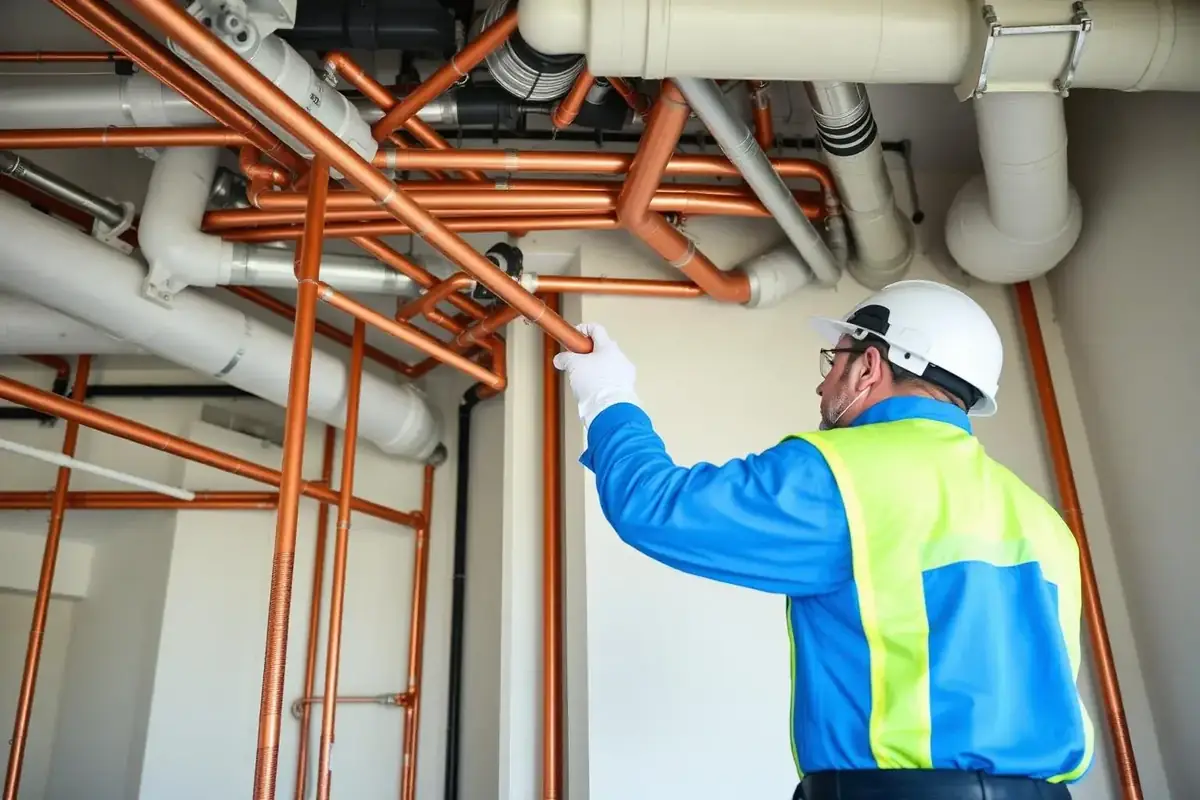 MEP contractor installing electromechanical risers for a Dubai villa — INFRAMEX Projects